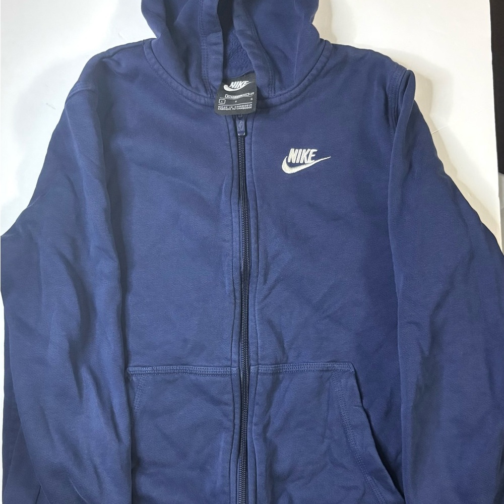 Nike Dark Blue Standard Fit Full Zip Hoodie Sz L
